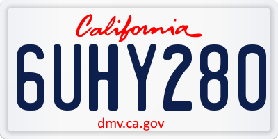 CA license plate 6UHY280