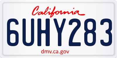 CA license plate 6UHY283