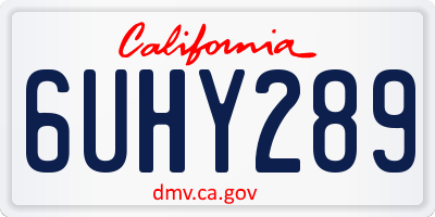 CA license plate 6UHY289