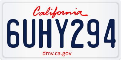 CA license plate 6UHY294