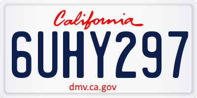 CA license plate 6UHY297