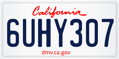 CA license plate 6UHY307