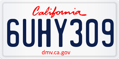 CA license plate 6UHY309