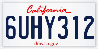 CA license plate 6UHY312
