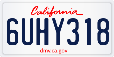 CA license plate 6UHY318