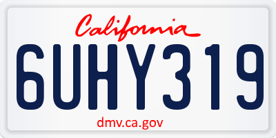 CA license plate 6UHY319
