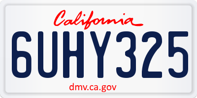 CA license plate 6UHY325