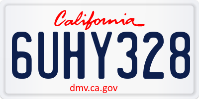 CA license plate 6UHY328