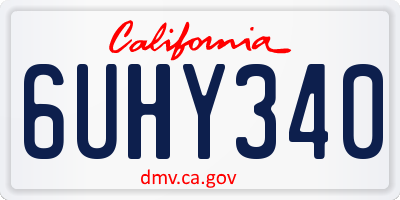 CA license plate 6UHY340