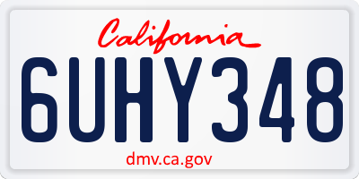 CA license plate 6UHY348