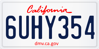 CA license plate 6UHY354