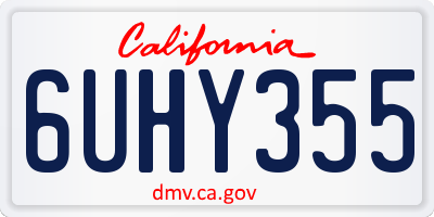 CA license plate 6UHY355