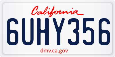 CA license plate 6UHY356