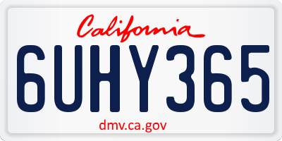 CA license plate 6UHY365