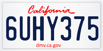 CA license plate 6UHY375