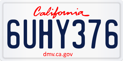 CA license plate 6UHY376