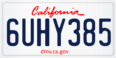 CA license plate 6UHY385