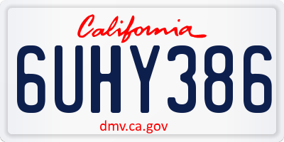 CA license plate 6UHY386