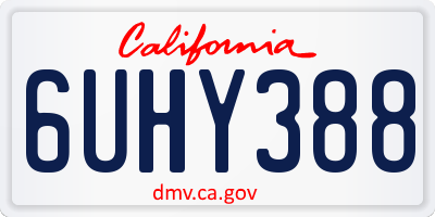 CA license plate 6UHY388
