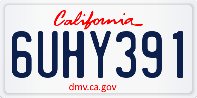 CA license plate 6UHY391