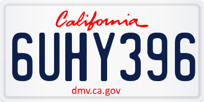 CA license plate 6UHY396