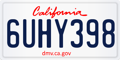 CA license plate 6UHY398