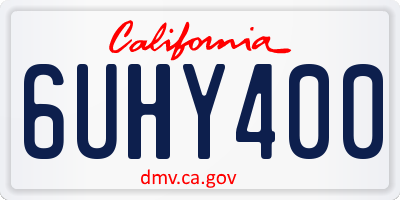 CA license plate 6UHY400