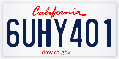 CA license plate 6UHY401
