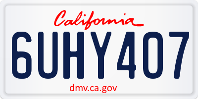 CA license plate 6UHY407