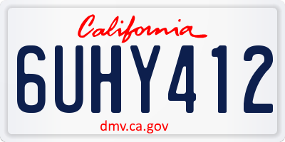 CA license plate 6UHY412
