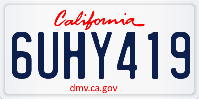 CA license plate 6UHY419