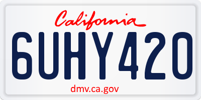 CA license plate 6UHY420