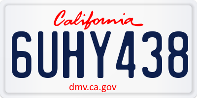 CA license plate 6UHY438