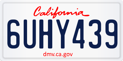 CA license plate 6UHY439