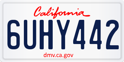 CA license plate 6UHY442