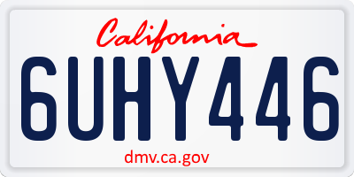 CA license plate 6UHY446