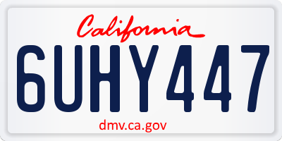 CA license plate 6UHY447
