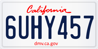 CA license plate 6UHY457