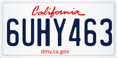 CA license plate 6UHY463