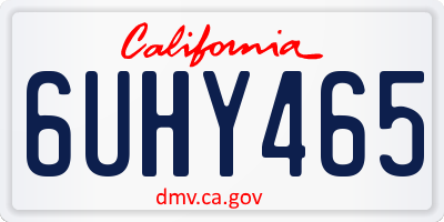 CA license plate 6UHY465