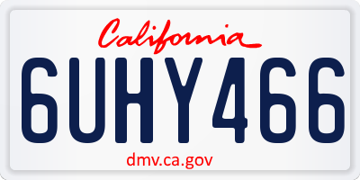 CA license plate 6UHY466