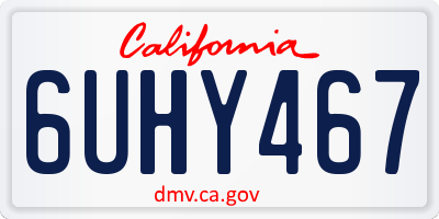 CA license plate 6UHY467