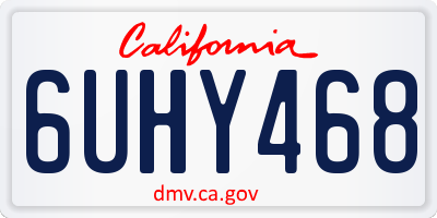 CA license plate 6UHY468