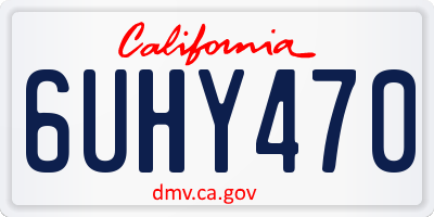 CA license plate 6UHY470