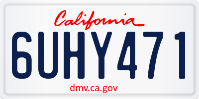 CA license plate 6UHY471