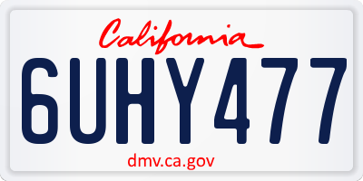 CA license plate 6UHY477
