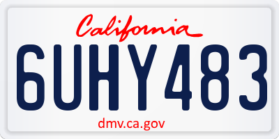 CA license plate 6UHY483