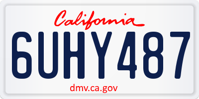 CA license plate 6UHY487