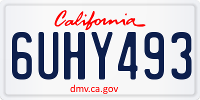 CA license plate 6UHY493