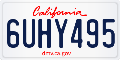 CA license plate 6UHY495